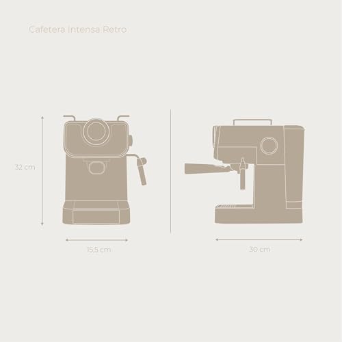 EVVO Intensa Retro Beige piston koffiemachine — detail 1