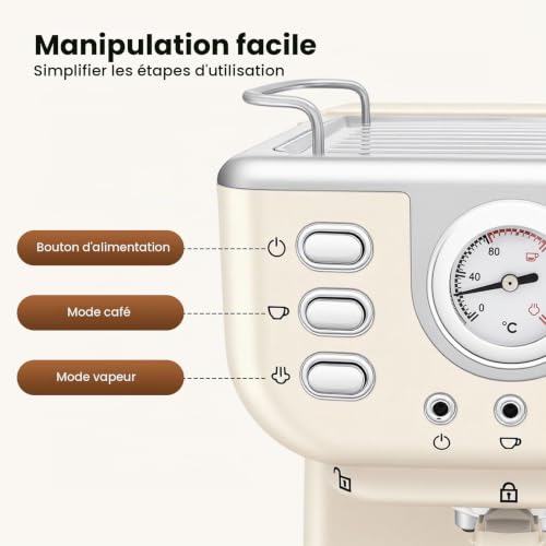 KLOOLIVE espressomachine 20 bar 1,5 liter — detail 5