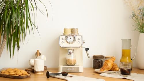 EVVO Intensa Retro Beige piston koffiemachine — detail 2