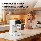 Witte espressomachine 20 bar met aanraakscherm — detail 1