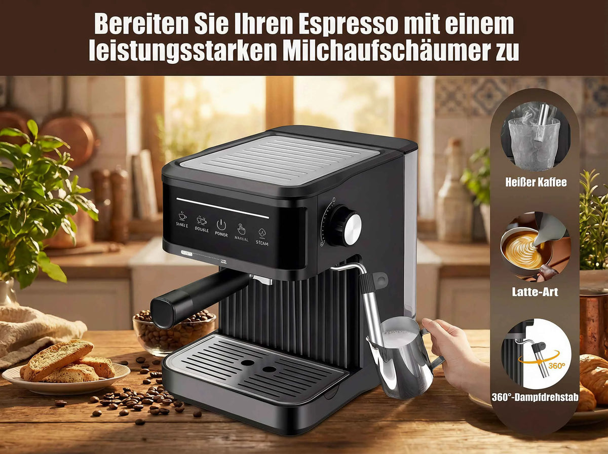 Espressomachine 20 bar met aanraakbediening en 1,8 liter