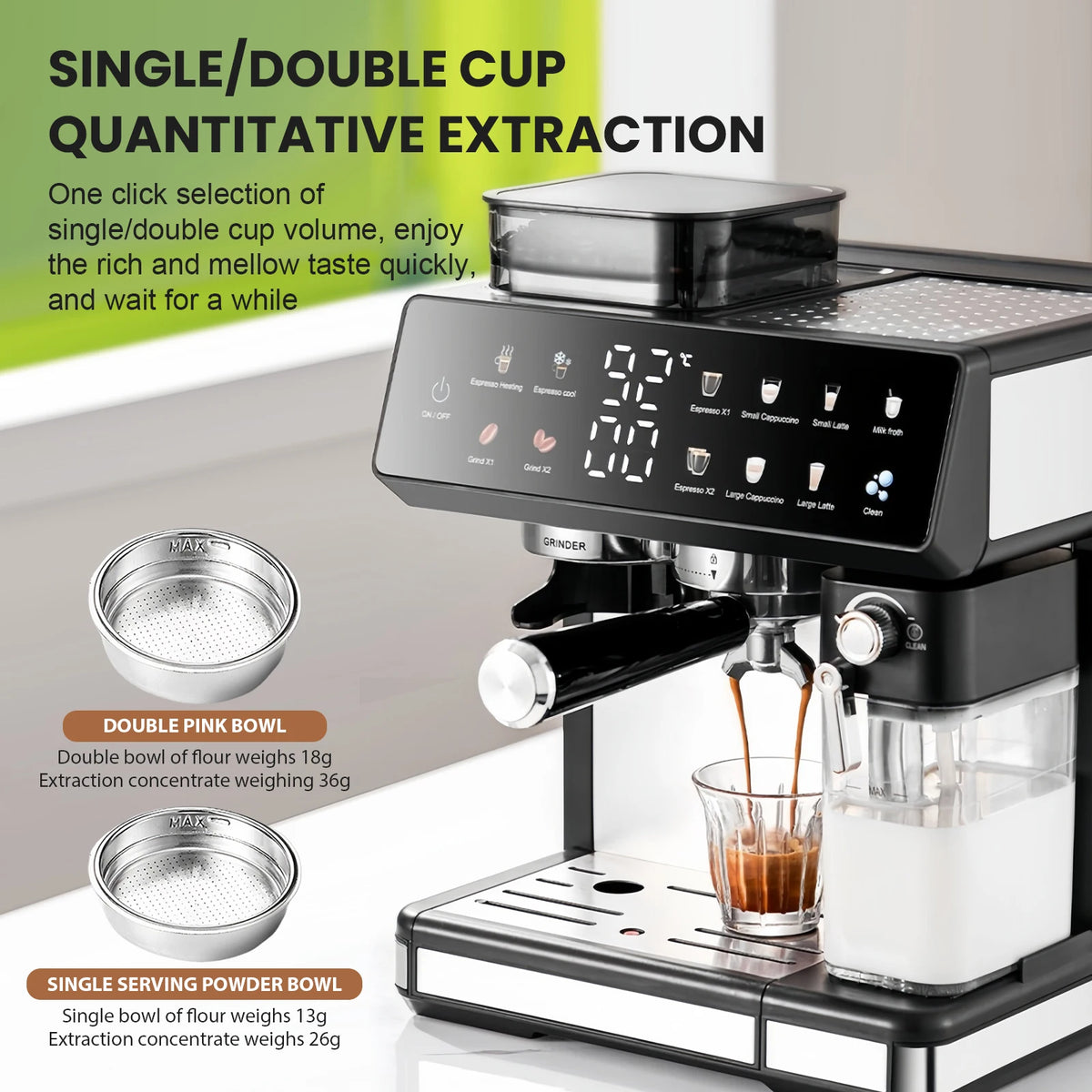 Espressomachine met koffiemolen en TFT-aanraakscherm — detail 3