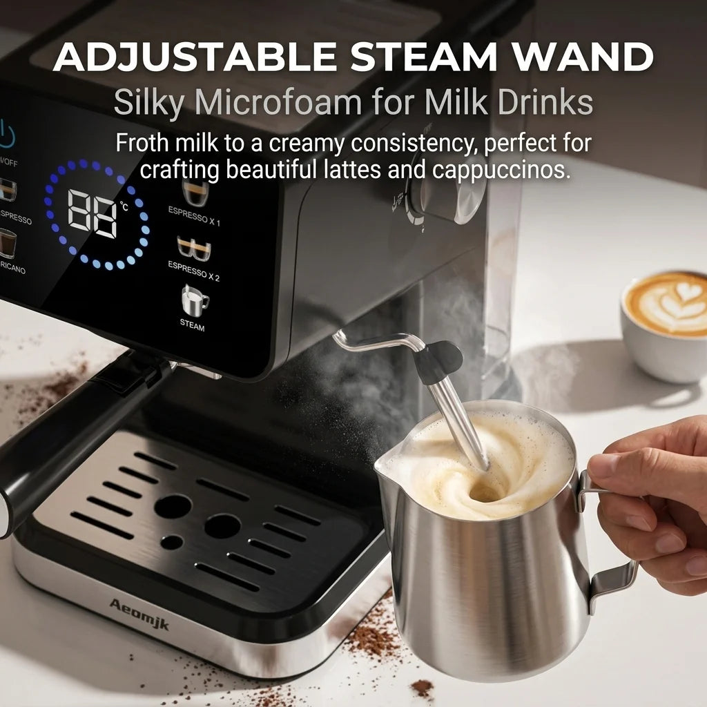 Espressomachine met 51 mm filterhouder en temperatuurdisplay — detail 4
