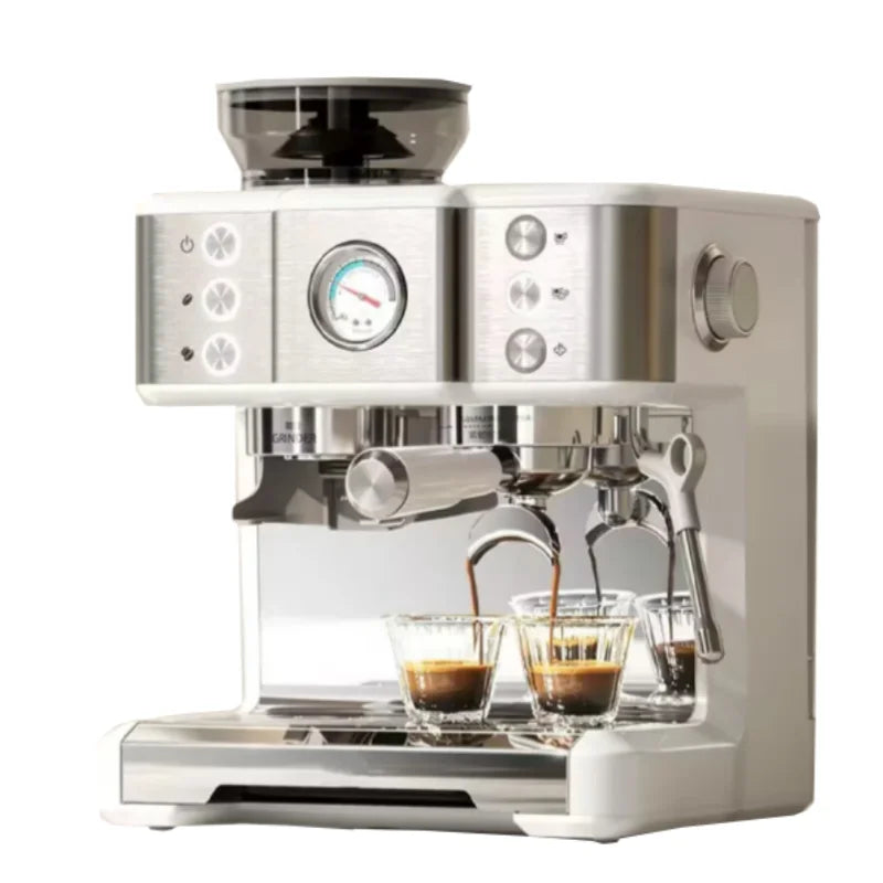 Espressomachine met koffiemolen en 58 mm filterhouder — productaanzicht