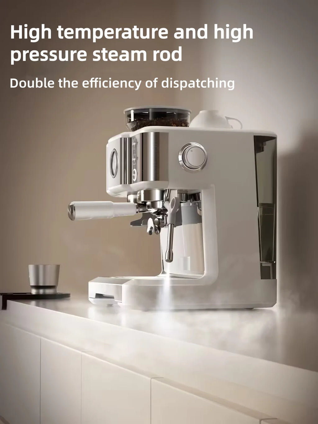Espressomachine met koffiemolen en 58 mm filterhouder — detail 1