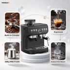 Espressomachine met koffiemolen 15 bar 220 V — productaanzicht