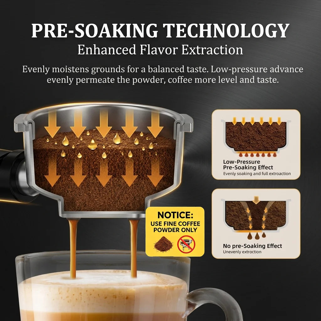 Espressomachine met 51 mm filterhouder en temperatuurdisplay — detail 6