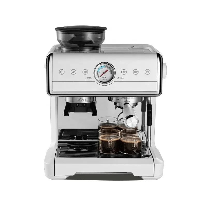 Espressomachine met ingebouwde koffiemolen — productaanzicht