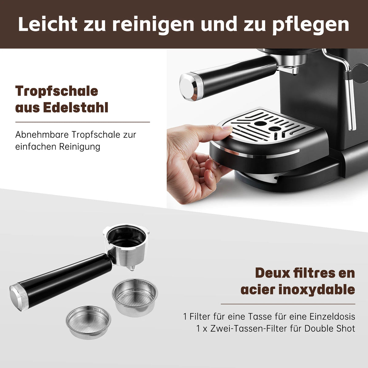 Compacte espressomachine 15 bar 1100 W