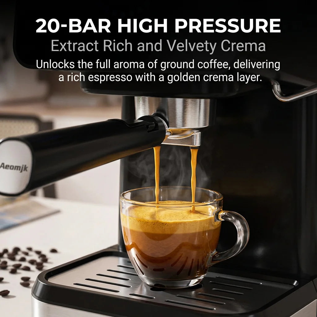 Espressomachine met 51 mm filterhouder en temperatuurdisplay — detail 2