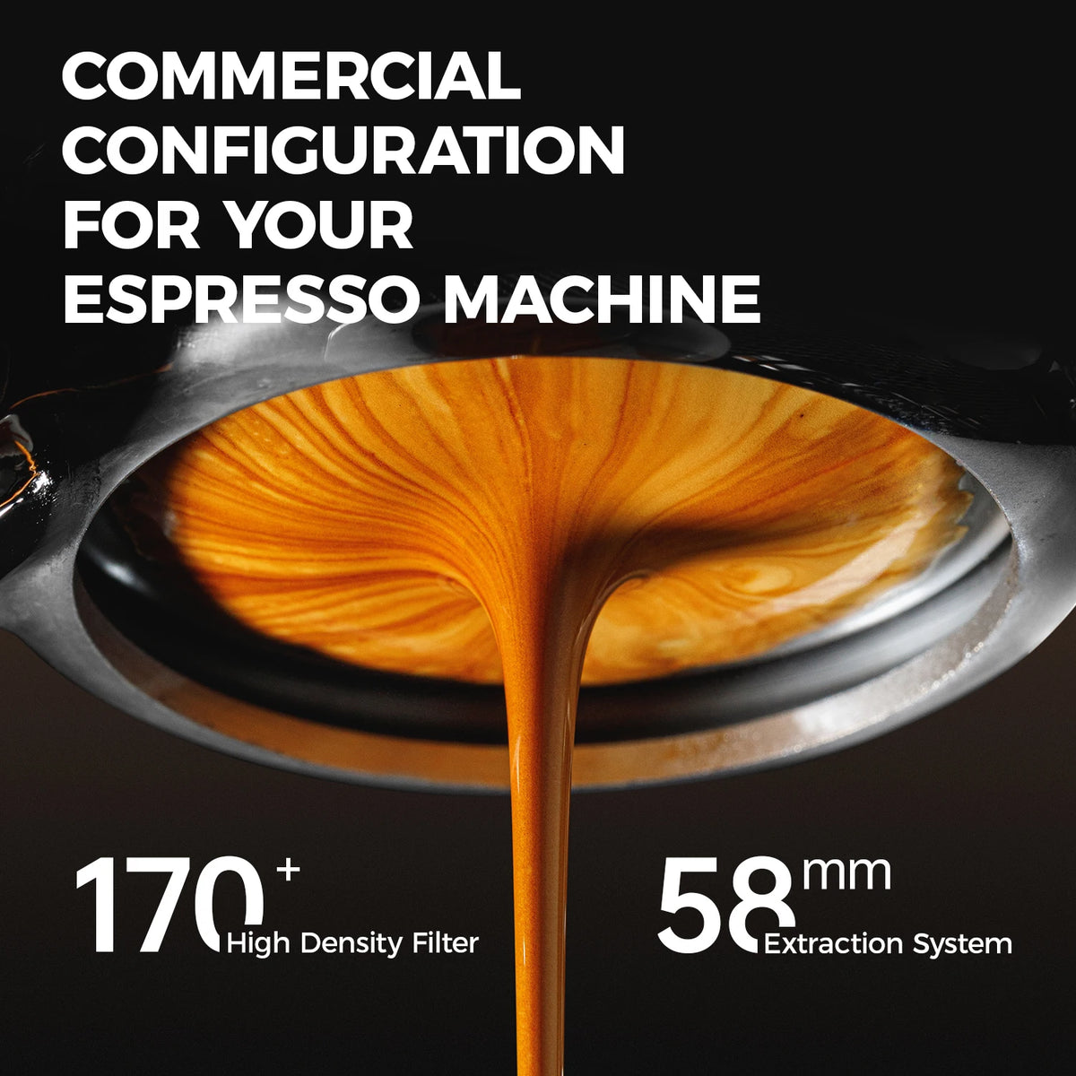 CAFELFFE espressomachine met 58 mm filterhouder — detail 1