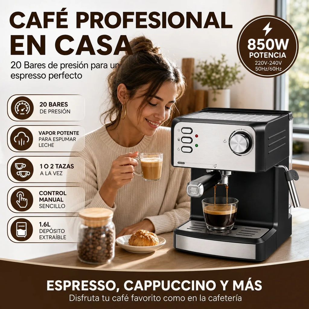 Espressomachine 850 W met reservoir van 1,6 liter — productaanzicht