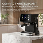 Espressomachine met 51 mm filterhouder en temperatuurdisplay — productaanzicht