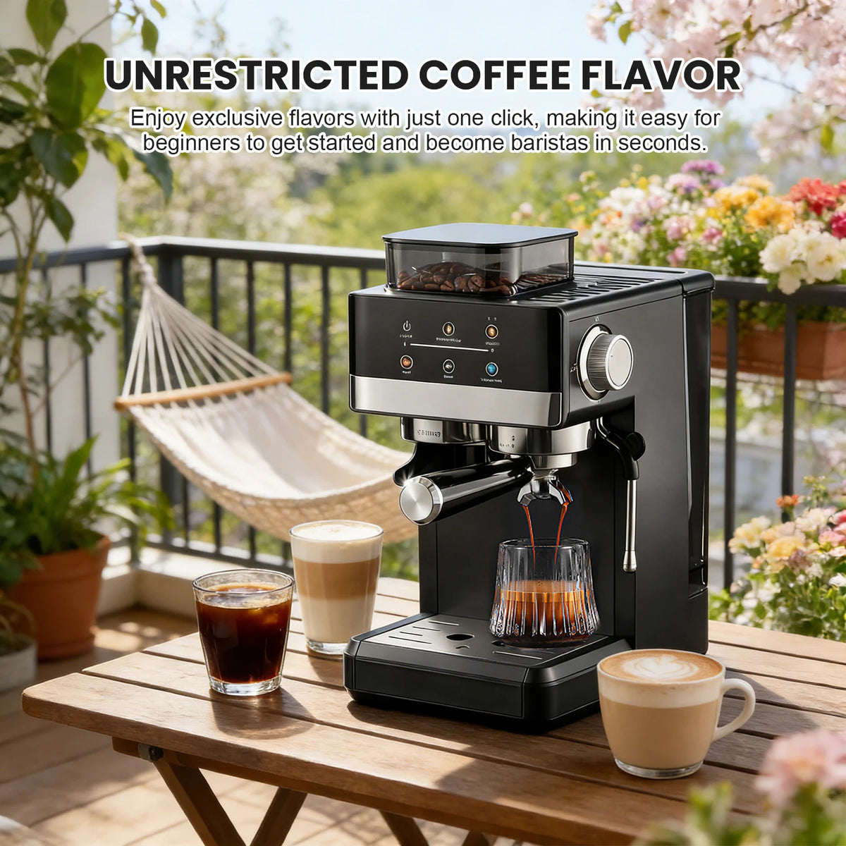 Espressomachine met koffiemolen en voorinfusie — detail 7